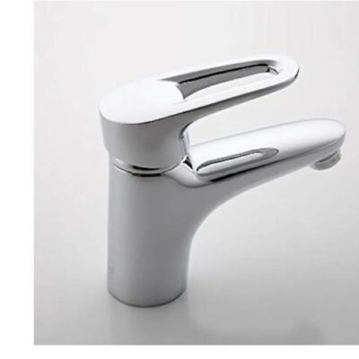Grifo mezclador de baño, de latón blanco.