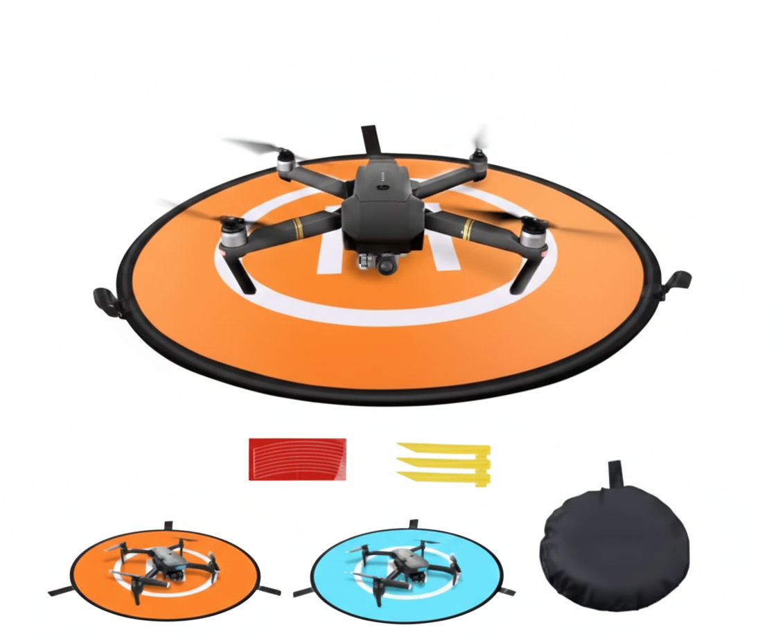 Plataforma de aterrizaje para drones doble cara naranja y azul ICALAIN
