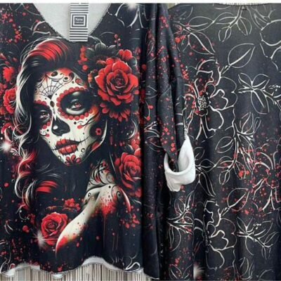Jersey negro de la Catrina en borreguito.