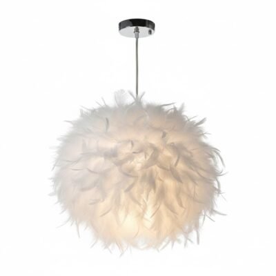Lámpara de Techo de Plumas Blancas - Estilo Nórdico ICALAIN