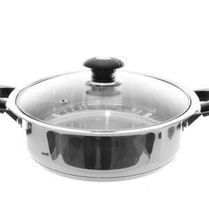 Olla de acero inoxidable con tapa de vidrio