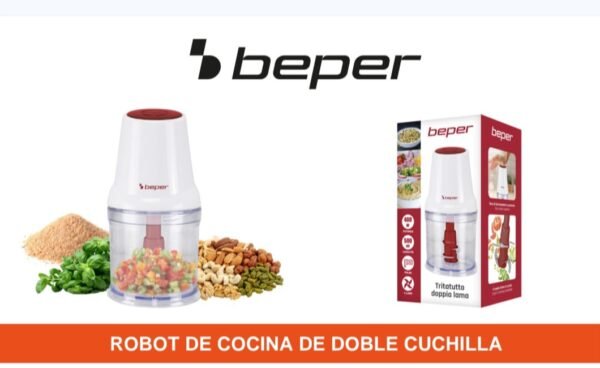 robot de cocina de doble cuchilla de la marca Beper - Imagen 2