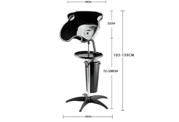 Lavacabezas portátil negro - Diseño ergonómico - Imagen 2