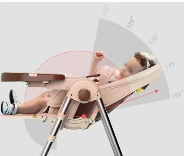 Silla alta bebé plegable regulable - Imagen 4