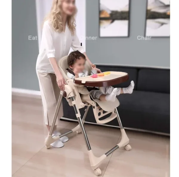 Silla alta bebé plegable regulable - Imagen 2