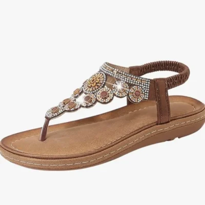 Sandalias planas marrones