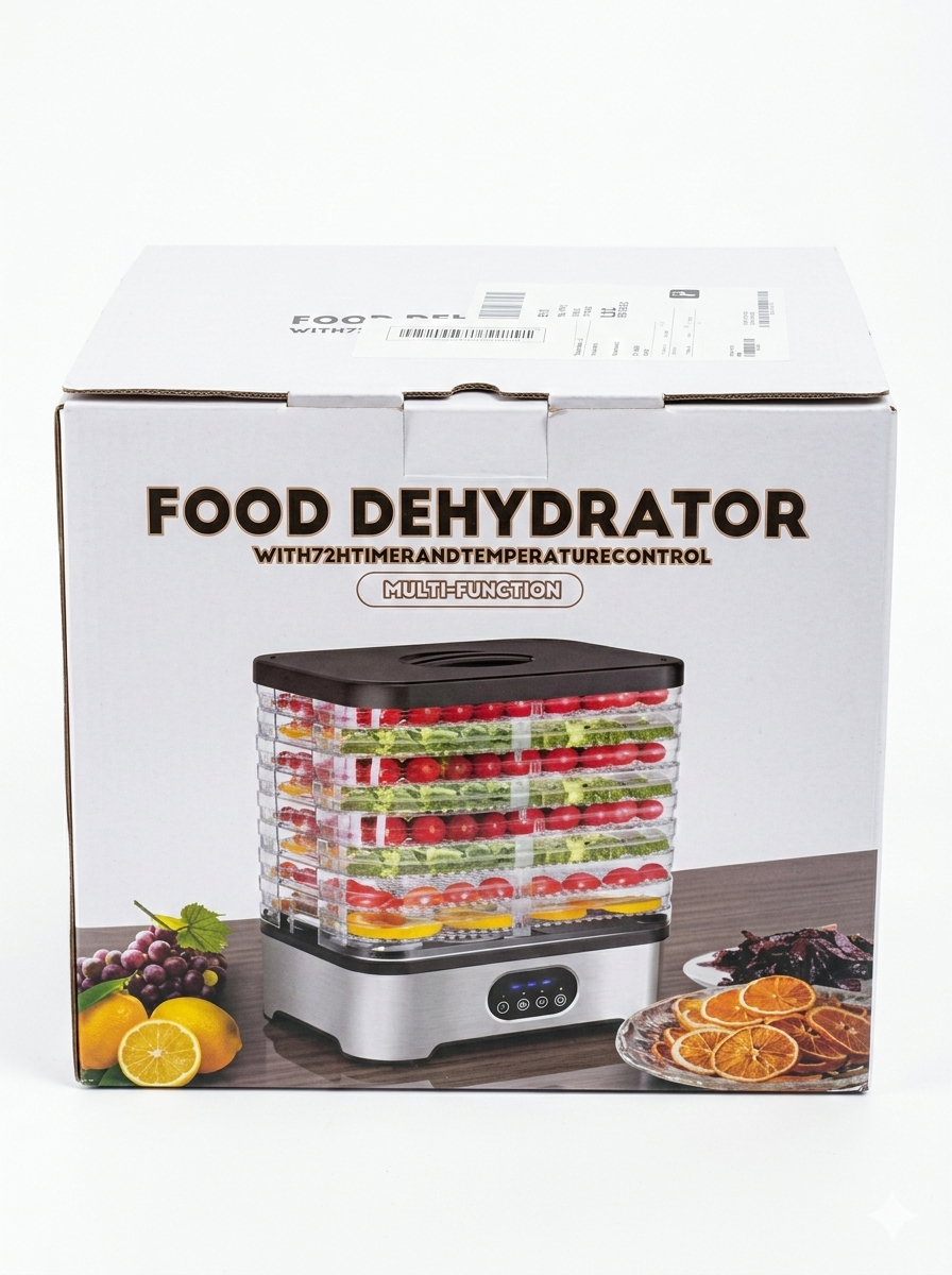 Deshidratador de alimentos multifunción con control de temperatura y 5 bandejas