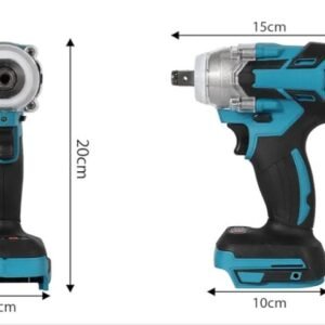 llave de impacto inalámbrica de color azul y negro