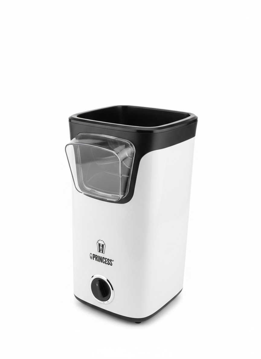 Máquina de palomitas Princess sin aceite blanca.