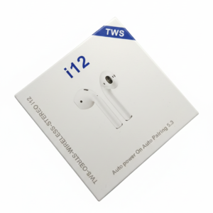 Caja de auriculares i12 TWS inalámbricos blanco