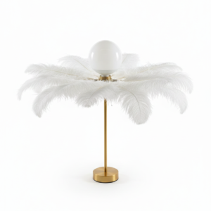 Lámpara de plumas blancas Icalain