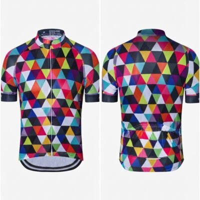 Maillot de Ciclismo Manga Corta Geométrico Multicolor